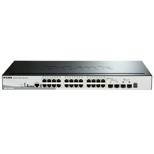 Сетевой коммутатор/ Gigabit Stackable SmartPro Switch with 24 10/100/1000Base-T PoE ports, 2 Gigabit SFP, 2 10G SFP+  ports