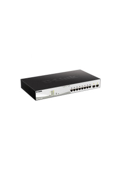 Коммутатор/ Smart L2 Switch 8х1000Base-T PoE, 2х1000Base-X SFP, PoE Budget 130W, Compact CLI