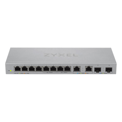 Switch Zyxel XGS1010-12, 8xGE, 2x1/2.5GE, 2xSFP+, desktop, silent