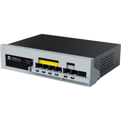 Коммутатор/ Неуправляемый PoE коммутатор Fast Ethernet netis ST106PDI-2-65, 4 порта 100 Мбит/с PoE+, 2 порта 100 Мбит/с RJ45 Uplink, БП 65 Вт