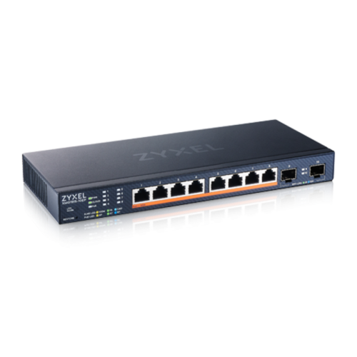 Коммутатор/ Multigigabit Smart L3 Lite switch Zyxel NebulaFlex XMG1915-10EP, 8xRJ-45: 1/2.5G PoE++, 2xSFP+, silent (no fan), PoE budget 130 W