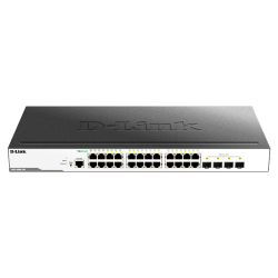 Коммутатор/ DGS-3000-28L/B Managed L2 Switch 24x1000Base-T, 4x1000Base-X SFP, Surge 6KV, CLI, RJ45 Console, RPS, Dying Gasp