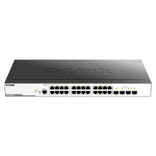 Коммутатор/ DGS-3000-28L/B Managed L2 Switch 24x1000Base-T, 4x1000Base-X SFP, Surge 6KV, CLI, RJ45 Console, RPS, Dying Gasp