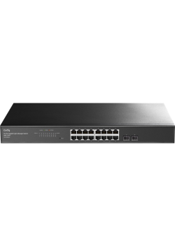 Коммутатор/ 16-Port Gigabit Light Managed Switch, 16 Gigabit RJ45 Ports, 2 Gigabit SFP ports, VLAN/Extend working mode DIP switch, Local management via Web GUI, support STP/RSTP, 802.1ab LLDP, Loop Detection, QoS, VLAN, SNMP, IGMP Snooping, DHCP Snooping,