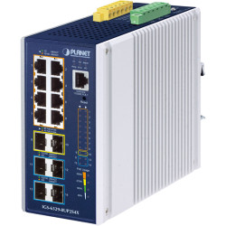 коммутатор/ PLANET IP30 DIN-rail Industrial L3 8-Port 10/100/1000T 802.3bt PoE + 2-port 1G/2.5G SFP + 4-Port 10G SFP+ Full Managed Switch (-40 to 75 C, 8-port 95W PoE++, 802.3bt/PoH/Force modes, DIDO, ERPS Ring, 1588 PTP TC, Modbus TCP, ONVIF, Cybersecuri