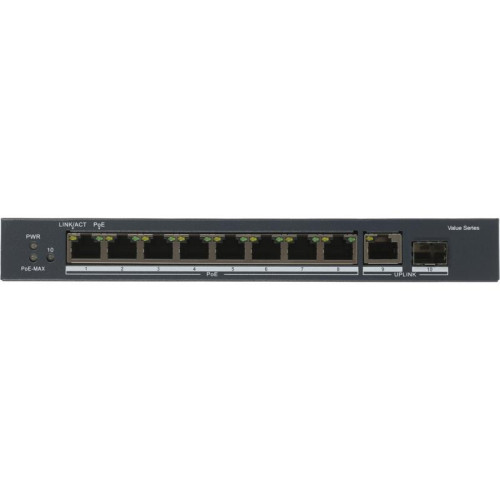 Коммутатор Hikvision DS-3E0510P-E/M 9x1Гбит/с 1SFP 8PoE 58W неуправляемый