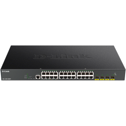 Коммутатор/ DGS-1250-28XMP Smart L2 Switch 24x1000Base-T PoE, 4х10GBase-X SFP+, PoE Budget 370W, CLI, RJ45 Console