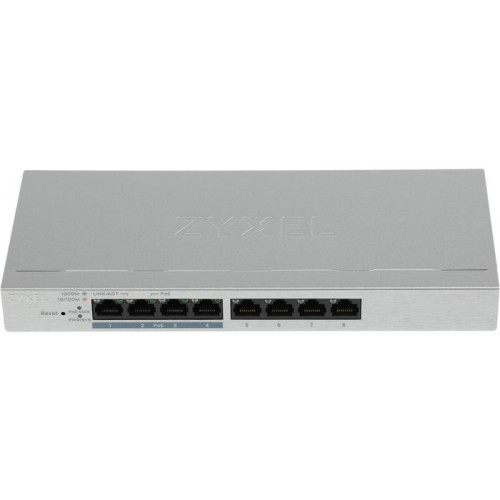 Коммутатор Zyxel GS1200-8HPV2-EU0101F (L2) 8x1Гбит/с 4PoE+ 60W управляемый