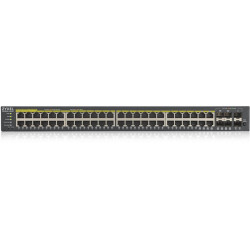 Коммутатор/ ZYXEL GS1920-48HPv2 Hybrid Smart switch PoE+ ZYXEL Nebula Flex, 44xGE PoE+, 4xCombo (SFP/RJ-45 PoE+), 2xSFP, budget PoE 375W, Standalone / cloud management