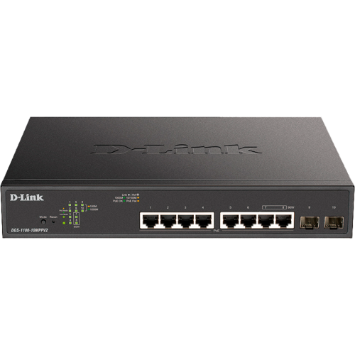 Коммутатор/ EasySmart L2 Switch 8х1000Base-T PoE, 2x1000Base-X SFP, PoE Budget 242W, 2 PoE ports 802.3bt (90W)