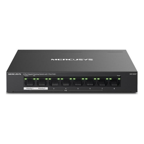 Коммутатор Mercusys MS108GP (L2) 8x1Гбит/с 7PoE+ 65W неуправляемый