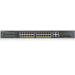 Коммутатор/ ZYXEL NebulaFlex Pro GS2220-28HP Hybrid L2 PoE+ switch , rack 19 