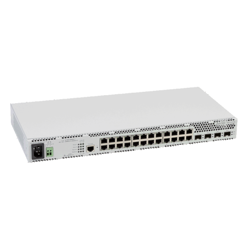 Ethernet-коммутатор MES2424B, 24 порта 10/100/1000BASE-T, 4 порта 1000BASE-X/10GBASE-R, L3, 220В AC, 12B DC