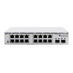 Коммутатор/ MikroTik CSS318-16G-2S+IN is a managed switch equipped with 16 Gigabit Ethernet ports and 2 high-performance 10G SFP+ ports