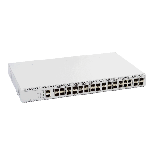 Ethernet-коммутатор MES3324F, 20 портов 1000Base-X(SFP), 4 комбинированных порта 10/100/1000Base-T/1000Base-X(SFP), 4 порта 10GBase-R (SFP+), L3, 2 слота для модулей питания
