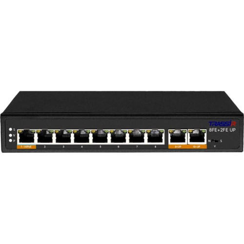 Коммутатор Trassir TR-NS1110-120-8POE (L2) 10x100Мбит/с 8PoE 120W неуправляемый