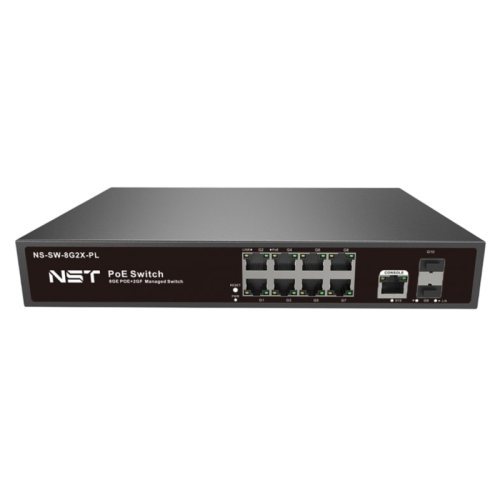 Коммутатор Gigabit Ethernet/ Управляемый L2+ PoE коммутатор Gigabit Ethernet на 8 RJ45 PoE + 2 x GE SFP порта. Порты: 8 x GE (10/100/1000 Base-T) с поддержкой PoE (IEEE 802.3af/at), 2 x GE SFP (1000 Base-X). Соответствует стандартам PoE IEEE 802.3af/at. К