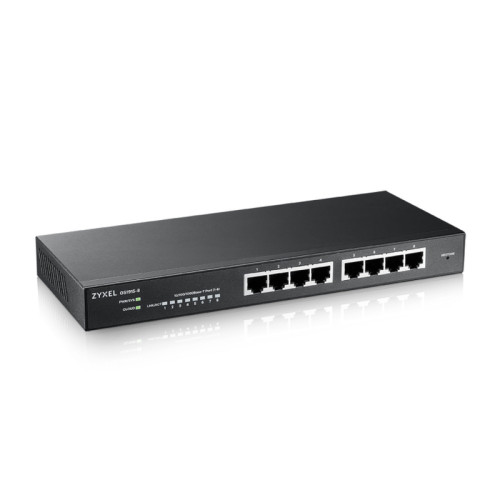 Коммутатор/ Zyxel NebulaFlex GS1915-8 Hybrid Smart L2 Switch, 8xGE, Silent (No Fan), Standalone/Cloud Management