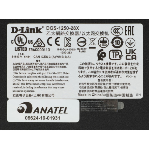 Коммутатор/ DGS-1250-28X Smart L2 Switch 24x1000Base-T, 4х10GBase-X SFP+, CLI, RJ45 Console