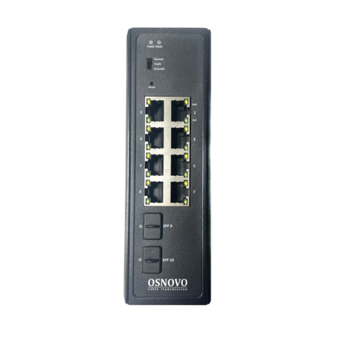 Коммутатор/ SW-80802-IM(port 90W,360W) Промышленный Web-управляемый PoE коммутатор Gigabit Ethernet на 10 портов с функцией мониторинга температуры/влажности. Порты: 2 x GE (10/100/1000BASE-T) с PoE (до 90W) + 6 x GE (10/100/1000BASE-T) с PoE (до 30W)+ 2 