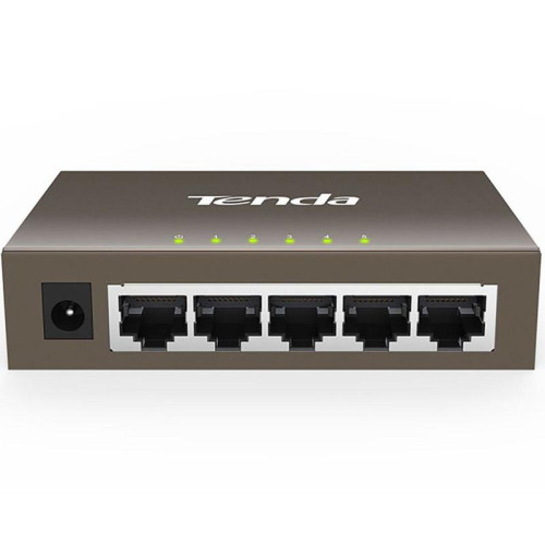Коммутатор Tenda TEG1005D Коммутатор неуправляемый, 5 портов 5x1 Гбит/с, настольный, металлический корпус