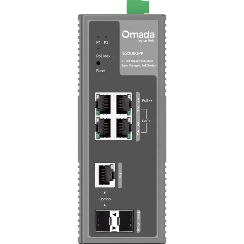 Коммутатор/ Omada 6-Port Gigabit Industrial Easy Managed Switch with 3-Port PoE+ and 1-Port PoE++ Коммутатор/ Omada 6-Port Gigabit Industrial Easy Managed Switch with 3-Port PoE+ and 1-Port PoE++