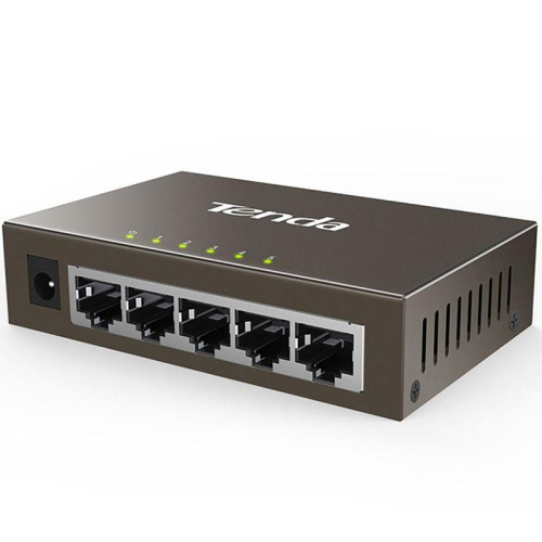 Коммутатор Tenda TEG1005D Коммутатор неуправляемый, 5 портов 5x1 Гбит/с, настольный, металлический корпус