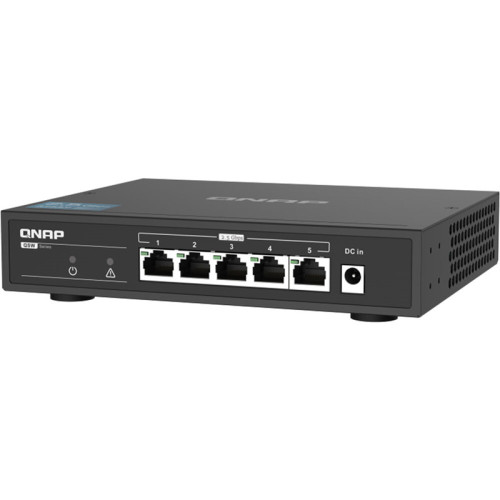 Коммутатор/ QNAP QSW-1105-5T 5-Port RJ-45 Unmanaged 2.5Gbps fanless switch, Switching Capacity 25Gbps