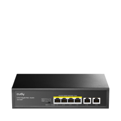 Коммутатор/ 6-Port 10/100/1000M PoE+ Switch, 4-Port 10/100/1000 BASE-T Gigabit PoE+ ports, 2-Port 10/100/1000 BASE-T Gigabit Uplink ports,  802.3at/af, VLAN mode support for port #1 ~ #4, Extend mode support for port #3 ~ #4, Fanless, ±4KV Surge Protectio