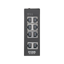 Коммутатор/ DIS-100E-8W Unmanaged Industrial Switch 8x100Base-TX, Surge 2KV, Alarm relay, DIN-Rail, metal case IP30, -40 to 75°C, only DC power, w/o power supply