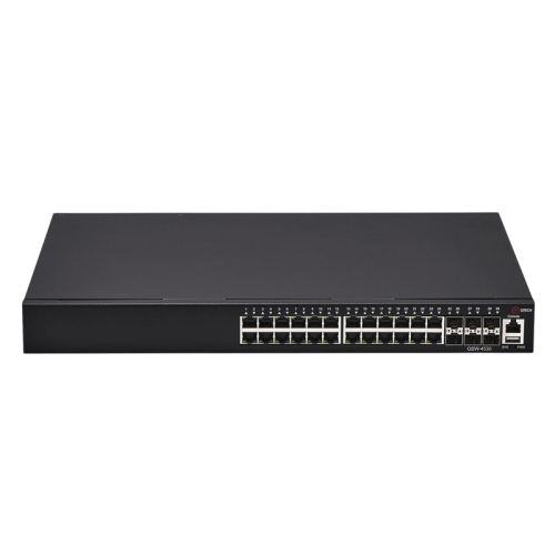 Коммутатор/ Управляемый коммутатор  уровня L3, 24 порта 10/100/1000BASE-T, 6 портов 10GbE SFP+, консольный порт,  2 слота для установки сменных БП на задней панели