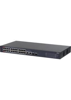 Коммутатор Dahua DH-CS4228-24GT-375 (L2) 24x1Гбит/с 2xКомбо(1000BASE-T/SFP) 2SFP 24PoE 375W управляемый