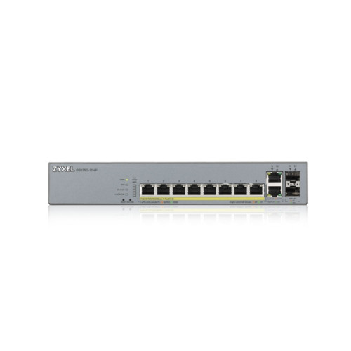 Коммутатор/ ZYXEL GS1350-12HP L2 PoE + switch for IP cameras, 10xGE (8xPoE +), 2xSFP, PoE budget 130 W, power transmission distance up to 250 m, auto-reloading of PoE ports, increased overvoltage and electrostatic discharge protection Коммутатор/ ZYXEL GS1350-12HP L2 PoE + switch for IP cameras, 10xGE (8xPoE +), 2xSFP, PoE budget 130 W, power transmission distance up to 250 m, auto-reloading of PoE ports, increased overvoltage and electrostatic discharge protection
