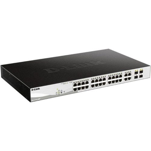 Коммутатор D-Link DGS-1210-28MP DGS-1210-28MP/F 24x1Гбит/с 4xКомбо(1000BASE-T/SFP) 24PoE+ 370W настраиваемый