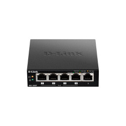 Коммутатор/ DGS-1005P Unmanaged Switch 5x1000Base-T (4x1000Base-T PoE), PoE Budget 60W, metal case