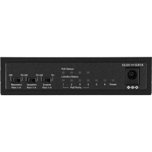 Коммутатор Mercusys MS106LP (L2) 6x100Мбит/с 4PoE+ 40W неуправляемый