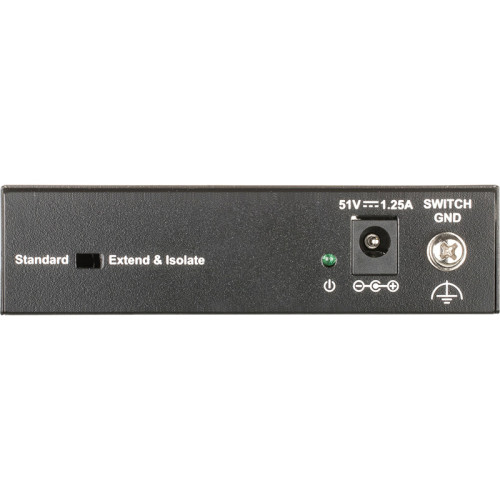 Коммутатор/ DSS-100E-6P Unmanaged Surveillance Switch 6x100Base-TX (4x100Base-TX PoE), Surge 6KV, PoE Budget 55W, Long-range PoE up to 250m, metal case