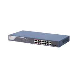L2 Смарт-управляемый коммутатор 16 10/100M RJ45 PoE-порт 2 Gigabit combo порт 802.3af/at бюджет PoE 230W