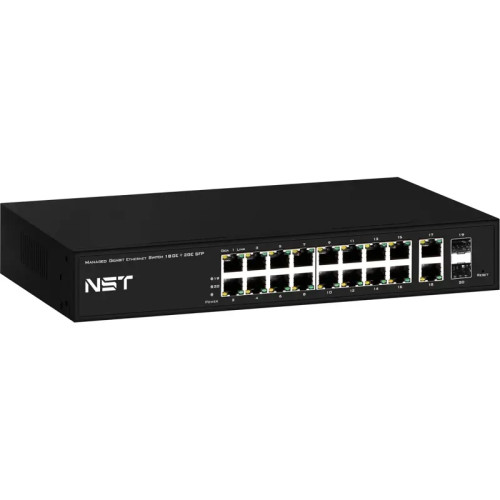 Коммутатор Gigabit Ethernet управляемый на 18 RJ45 + 2 GE SFP порта. Порты: 18 x GE (10/100/1000 Base-T) Коммутатор Gigabit Ethernet управляемый на 18 RJ45 + 2 GE SFP порта. Порты: 18 x GE (10/100/1000 Base-T)