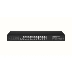 Управляемый L3 коммутатор Gigabit Ethernet на 24xRJ45 + 4x10G SFP+ Uplink. Порты: 24 x GE (10/100/1000Base-T) + 4 x 10G SFP+ Uplink, Консольный порт, Уровень управления L3 (Full managed), Поддержка Jumbo Frame 10K, IGMP Snooping, Монтаж в 19