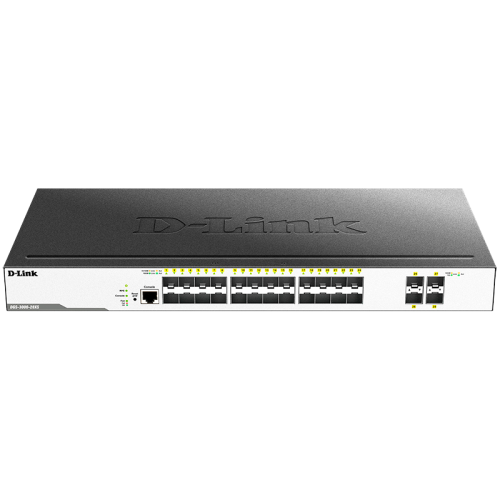 Коммутатор/ Managed L2 Switch 24x1000Base-X SFP, 4x10GBase-X SFP+, CLI, RJ45 Console, RPS, Dying Gasp