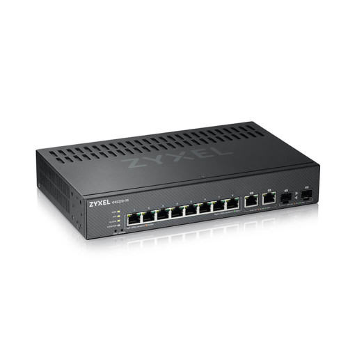 Коммутатор/ ZYXEL NebulaFlex Pro GS2220-10HP Hybrid L2 PoE+ Switch, 19 