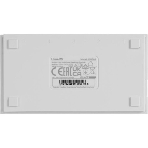 Коммутатор TP-Link LS1005 (L2) 5x100Мбит/с неуправляемый