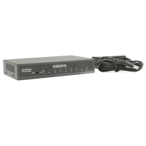 Коммутатор/ OSNOVO Неуправляемый коммутатор Fast Ethernet на 8 RJ45 портов. Порты: 8 x FE (10/100Base-TX)