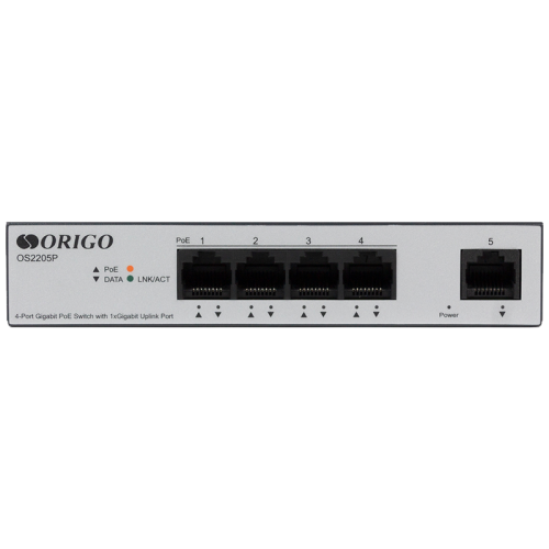 Unmanaged Switch 4x1000Base-T PoE, 1x1000Base-T, PoE Budget 60W, Long-range PoE up to 250m, metal case