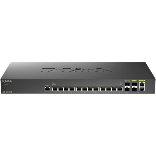 Коммутатор/ DXS-1210-16TC Smart L2+ Switch 12x10GBase-T, 2x10GBase-X SFP+, 2xCombo 10GBase-T/SFP+, CLI, RJ45 Console