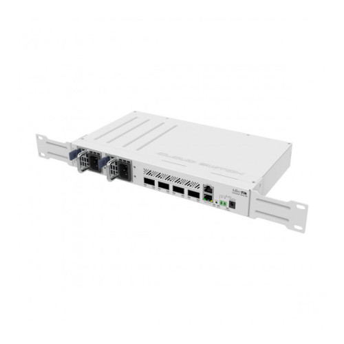 Коммутатор/ CRS504-4XQ-IN Cloud Router Switch with Quad-Core A9531 650 MHz CPU, 16 x 25G port 98DX4310 switch chip, 64 MB RAM, 4 x 100G QSFP28 ports, 1 x 100Mbit Eth port for management, RouterOS L5, desktop case