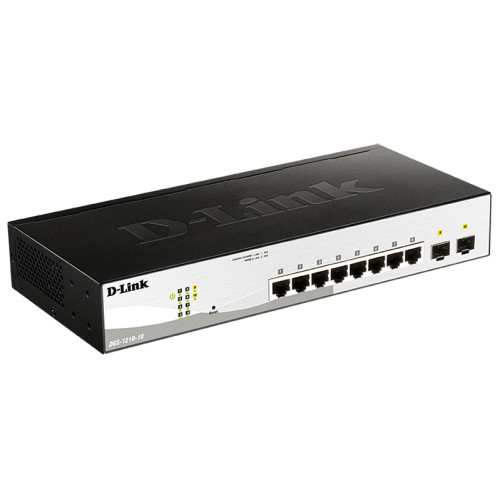 Коммутатор D-Link DGS-1210-10/F1A 8x1Гбит/с 2SFP управляемый