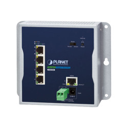 коммутатор/ PLANET WGR-500 IP30 Industrial 5-Port 10/100/1000T Wall-mount Gigabit Router (Dual power input on 9-48VDC terminal block and power jack, -10~60 degrees C, Hardware NAT, IPv6)