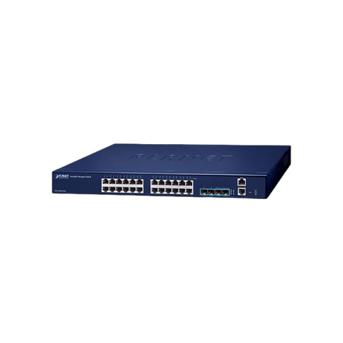 коммутатор/ PLANET SGS-5240-24T4X L2+ 24-Port 10/100/1000T + 4-Port 10G SFP+ Stackable Managed Switch (Hardware Layer3 IPv4/IPv6 Static Routing, ERPS Ring, hardware stacking up to 6 units, IP clustering up to 16 units)